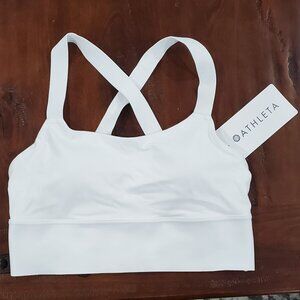 Athleta Warrior Longline Bra in White (Small A-C)